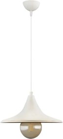 Метален единичен таванен лампион Silia TopMebel E27 в бял цвят 27x27x65cm