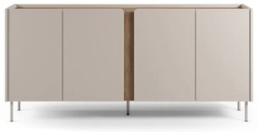 Кремаво-естествен скрин от декор от дъб 180x82x40 cm Lucile – Marckeric