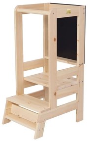 Учебна кула от масивен бор в естествен цвят Montessori – Meowbaby