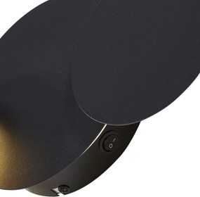 Модерна стенна лампа черна, включваща LED 3-степенно димиране 5-лампи - Sunrise