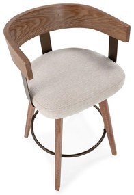 Кремави/в естествен цвят тапицирани бар столове в комплект с подлакътници 2 бр. Ilia – MOME