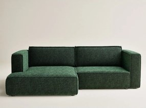 Тъмнозелен шенилов сгъваем/с място за съхранение ъглов диван (ляв ъгъл) Velto – Maison de Rêve