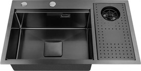 Кухненска мивка 7546R, Inter Ceramic, с приставка за миене на чаши