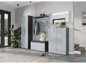 Сив шкаф за обувки с пейка Genova - Germania