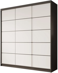 Гардероб Hansa 200 с плъзгащи врати-Черен-Бял
