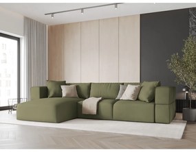 Светлозелен ъглов диван, ляв ъгъл Esther – Milo Casa