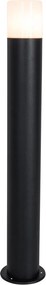 Стояща външна лампа черна с опал абажур 70см - Odense