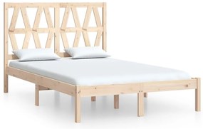 3103973 vidaXL Рамка за легло, масивно дърво бор, 135x190 см, двойна