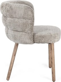 Сив тапициран трапезен стол Ilma – Bizzotto