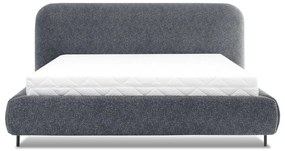 Синьо двойно легло 180x200 cm тапицирано с място за съхранение с включена подматрачна рамка Pointt – ELTAP