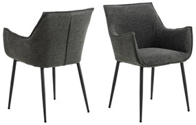 Тъмносив тапициран трапезен стол Bonita – Actona