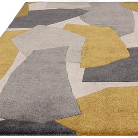 Ръчно изработен килим от рециклирани влакна в цвят жълта охра и сиво 120x170 cm Romy – Asiatic Carpets