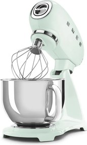 Планетарен миксер SMEG SMF03PGEU, 800 W, 4.8 л, 10 скорости, Функция за плавен старт, Крачета против хлъзгане, Пастелно зелен