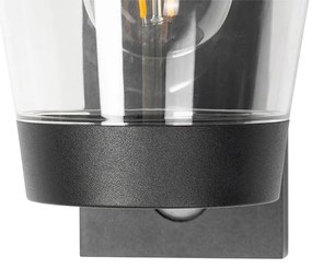 Външна стенна лампа черна IP44 с датчик за движение - Joren