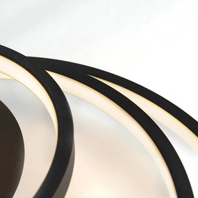 Модерна таванна лампа черна с LED и димер - Rondas