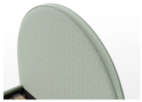 Зелено тапицирано единично легло с място за съхранение с включена подматрачна рамка 90x200 cm Moon – Vipack