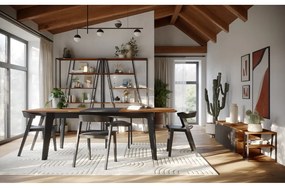 Сгъваема трапезна маса с орехов плот в естествен цвят 100x180 cm Shadow – TemaHome