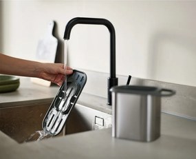 Метална стойка за перилни препарати в блестящо сребрист цвят Duo Steel – Joseph Joseph