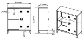 Метален шкаф Oripää 90x80x33 см бял []