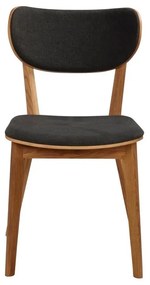 Трапезен стол от кафяв дъб с тъмносива седалка Cato - Rowico