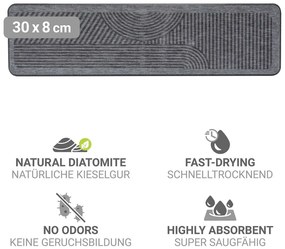 Сива тавичка за оттичане за съдовете от диатомична глина 30x8 cm Damon – Wenko