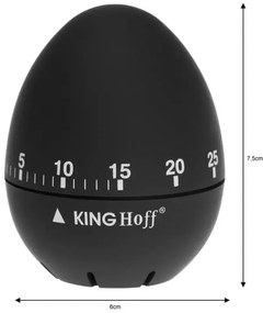 Кухненски таймер Kinghoff KH 1620, 60х75мм, Стомана, Гумено тяло, Черен