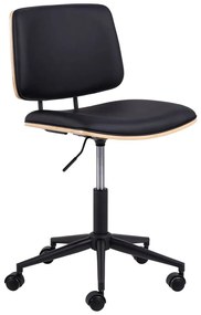 Черен офис стол от имитация на кожа Owen – Actona