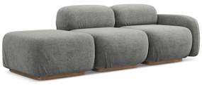 Сив модулна лежанка от букле (ляв ъгъл) Ailani – Makamii