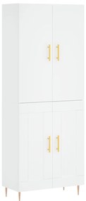 3195779 vidaXL Висок шкаф, бял, 69,5x34x180 см, инженерно дърво