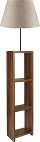 Подова лампа Launo Mdf/тъкан/Pvc в бежов/орехов цвят 38x38x150см.