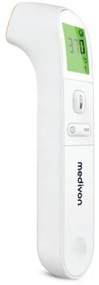 Безконтактен термометър Medivon Timi Smart Verona, Инфрачервен, За деца, Измерване за 1 секунда, Памет, Цветова индикация, LCD, Звук, Лазер, Бял