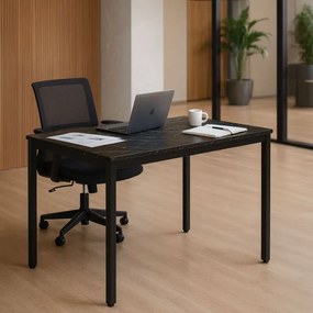 Кухненска маса черен мрамор 120 x 60 cm - универсална маса за 4-5 души