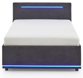 Тъмносиво тапицирано детско легло 140x200 cm с място за съхранение с включена подматрачна рамка Circle – Meise Möbel