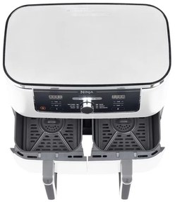 Двоен фритюрник с горещ въздух Ninja AF400EUWH, 2470W, 9.5 л, 6 програми, 40-240 C, Независими зони, Бял