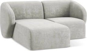 Светлосив шенилов ъглов диван (ляв ъгъл) Lani – Makamii