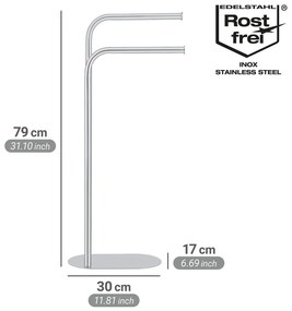 Стойка за кърпи от неръждаема стомана в блестящо сребрист цвят Levante – Wenko