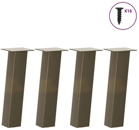 4012503 vidaXL Крака за масичка за кафе, 4 бр., естествена стомана, 42 см, стомана