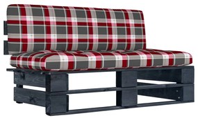 3066517 vidaXL Градинска палетен среден диван черно импрегнирано борово дърво