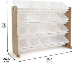 GINGER HOME Органайзер/етажерка 4 нива WOOD/WHITE