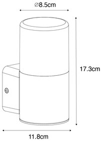 Модерна външна стенна лампа черна с опушен абажур IP44 - Odense