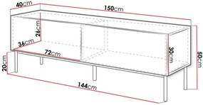 TV шкаф Slide-Leuko-Xriso-Length: 200 cm.