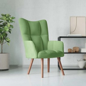 328054 vidaXL Релакс стол, светлозелен, кадифе