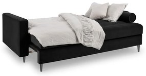 Разтегателен диван от черно кадифе Santo - Milo Casa