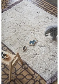 Кремав ръчно изработен памучен детски килим подходящ за пране 90x130 cm ABC – Lorena Canals