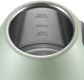 Електрическа кана Gooseneck BUYDEEM K821, 1000W, 0.8 л, Поддърждане на топло, NTC сензорна технология, LCD, Светлозелен