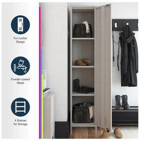 Син метален шкаф 38x185 cm Bradford - Queer Eye