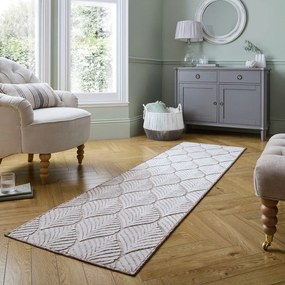 Килим за открито и закрито в цвят слонова кост 66x230 cm Elm Leaf – Flair Rugs