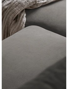 Сив разтегателен ъглов диван от рипсено кадифе (десен ъгъл) Lofty Lilly – Miuform