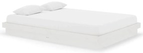 819908 vidaXL Рамка за легло, бяла, масивно дърво, 140х200 см