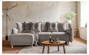 Светлокафяв велурен разтегателен диван (променлив) Lazy Lukka - Miuform